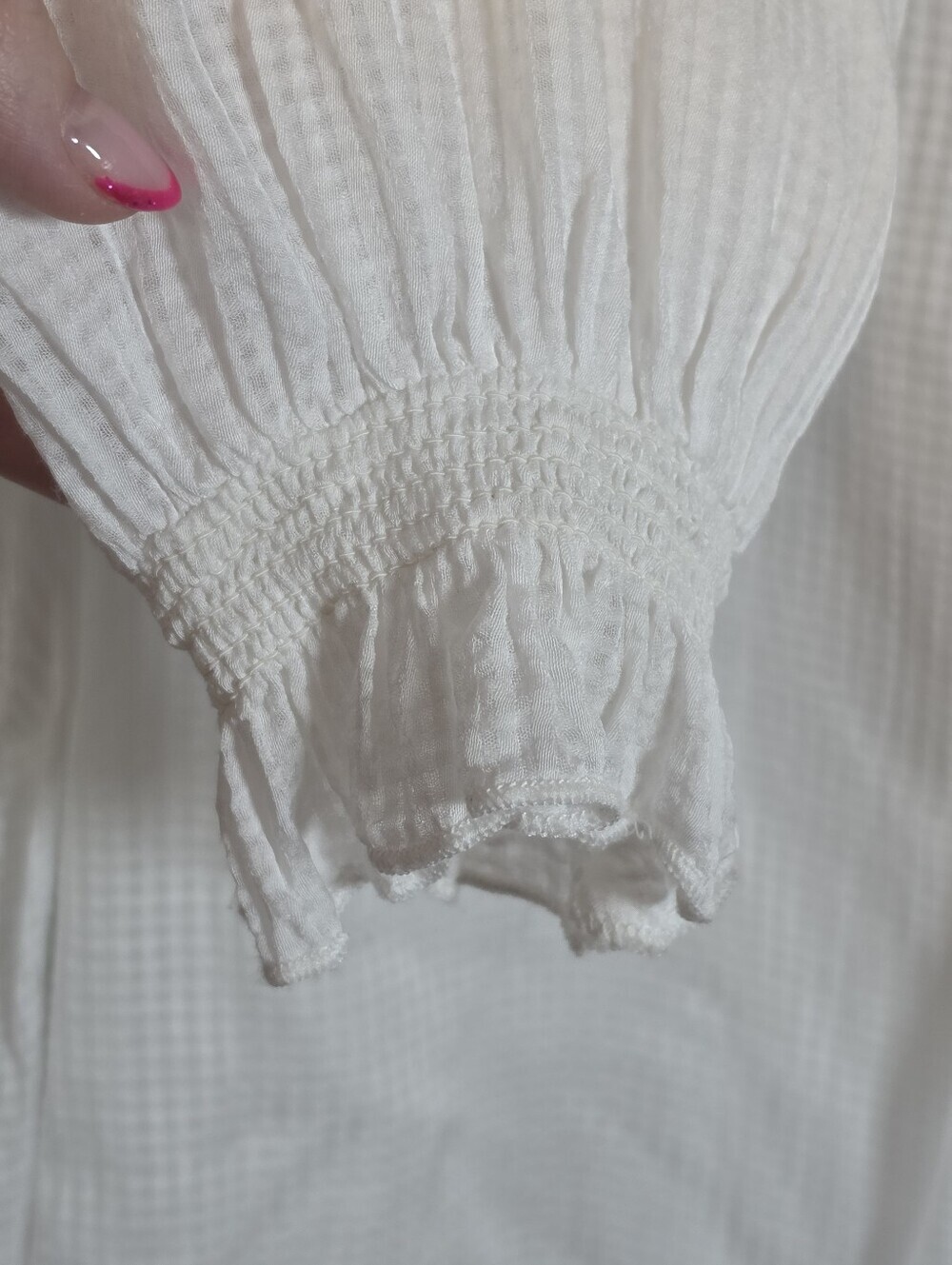 ​ME+EM White Cotton Ruffle V-Neck Blouse Size 10 Boho Cottagecore - Picture 6 of 8